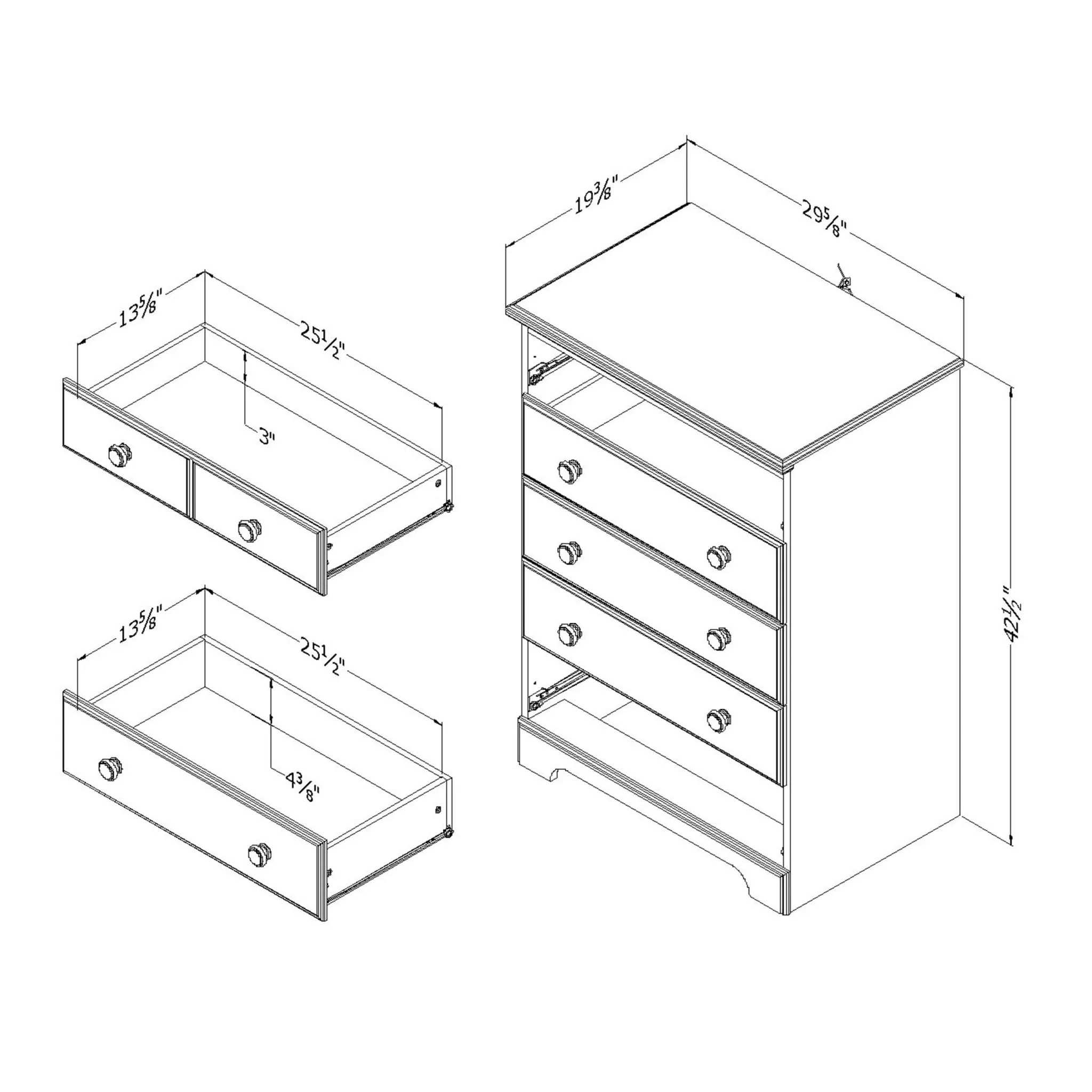 South Shore Commode 6 Tiroirs Summer Breeze - Myrtille