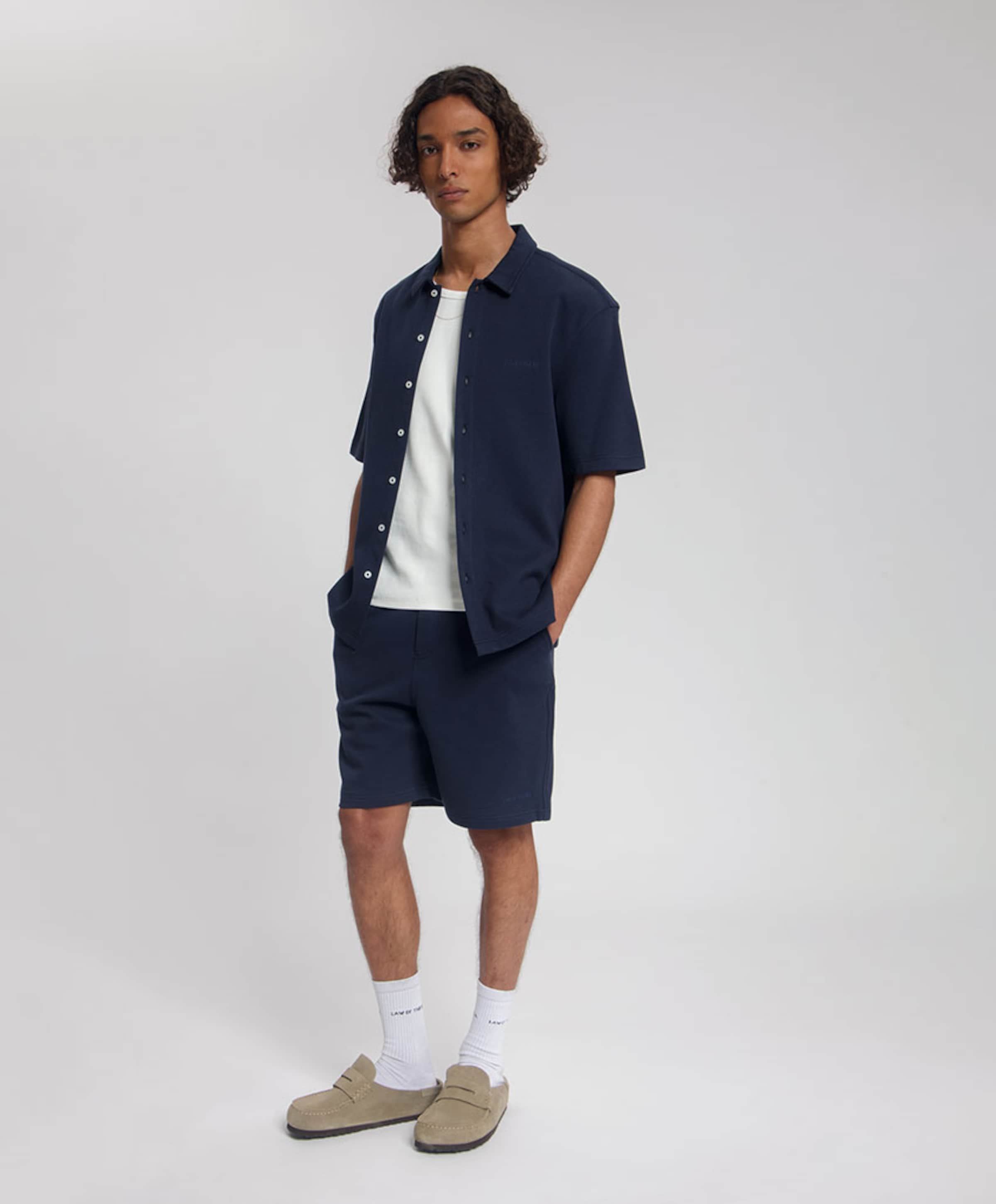 Law of the Sea Heren overhemd korte mouw blauw