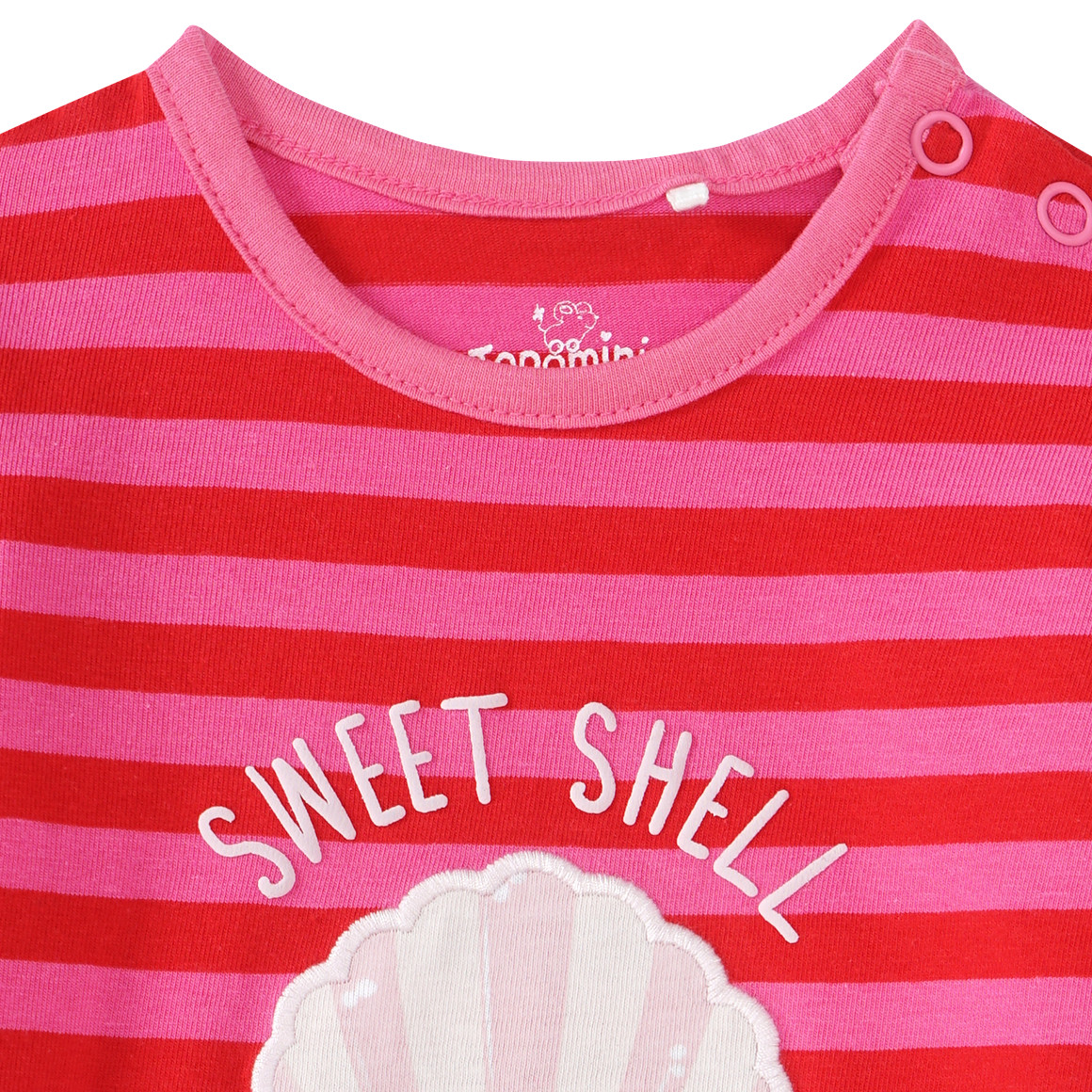Topomini Baby T-Shirt mit Muschel-Motiv rot / pink