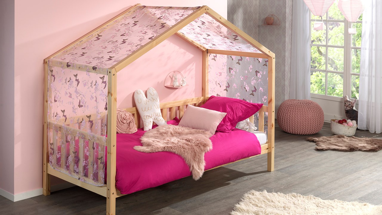 Huisbed Dallas met textielset naturel