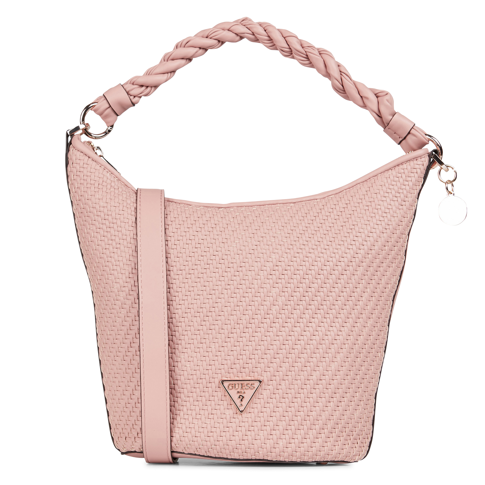 DOWNTOWN - Sac seau tressé | Rose