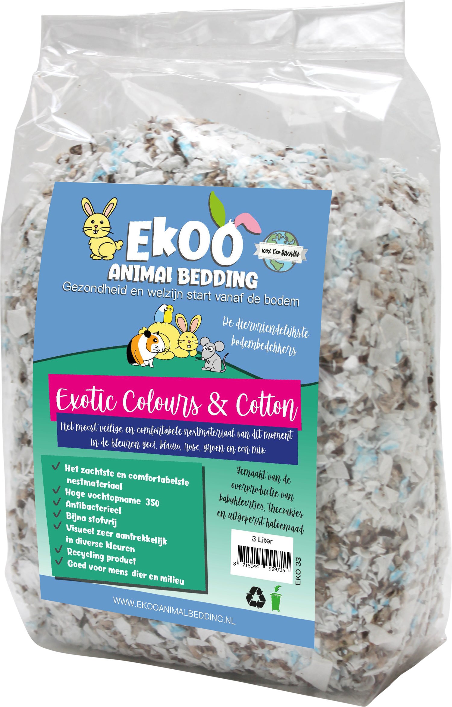 Ekoo nestmateriaal Exotic Colours & Cotton 3 L