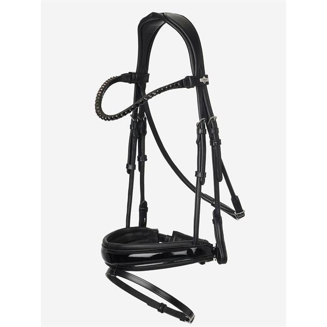 Hoofdstel LeMieux Kudos Dressage Lak Zwart-zwart