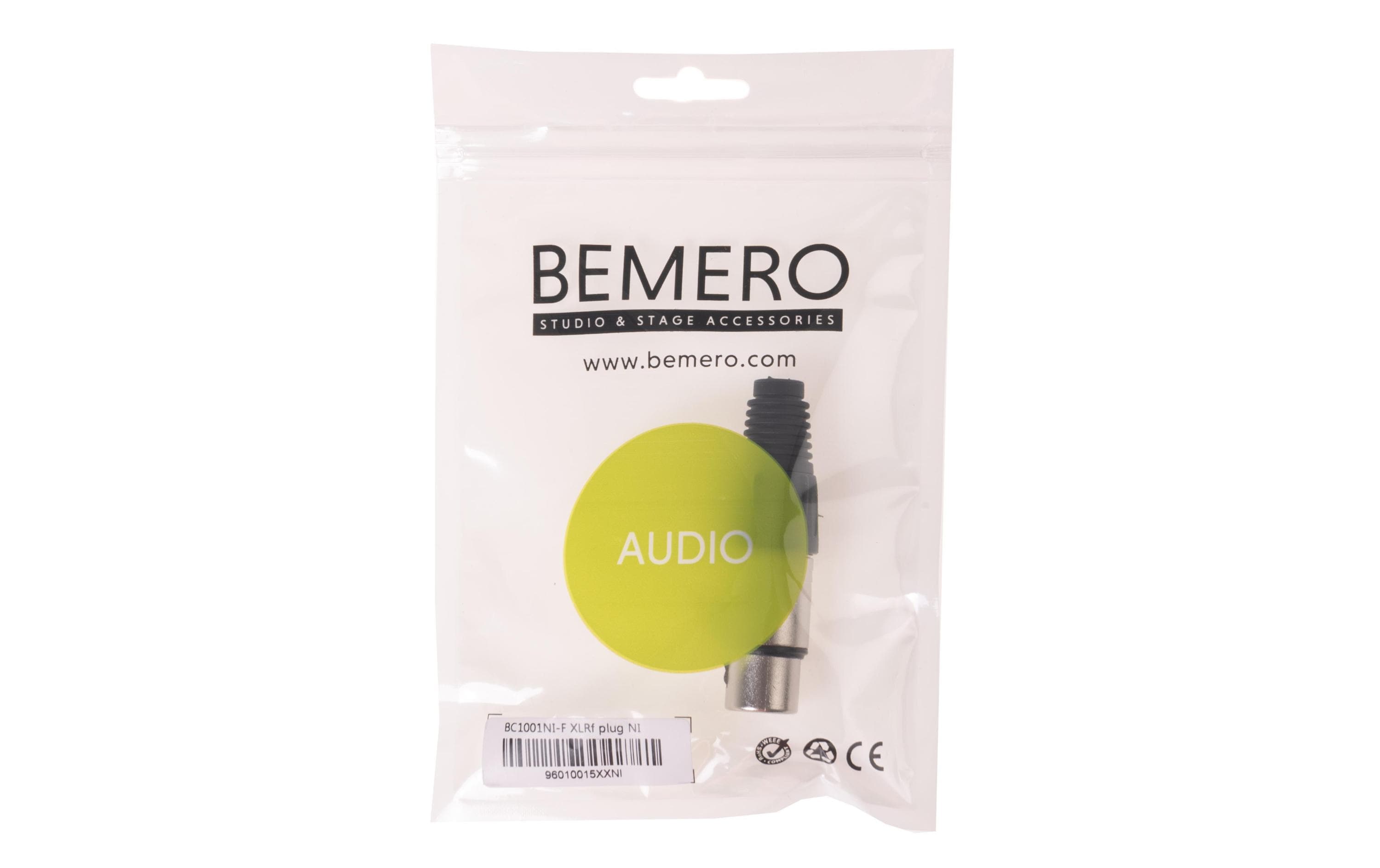 Stecker BC1001NI-F 3-Pol XLRf female Stecker NickelHochwertiger und robuster Bemero XLR-Stecker