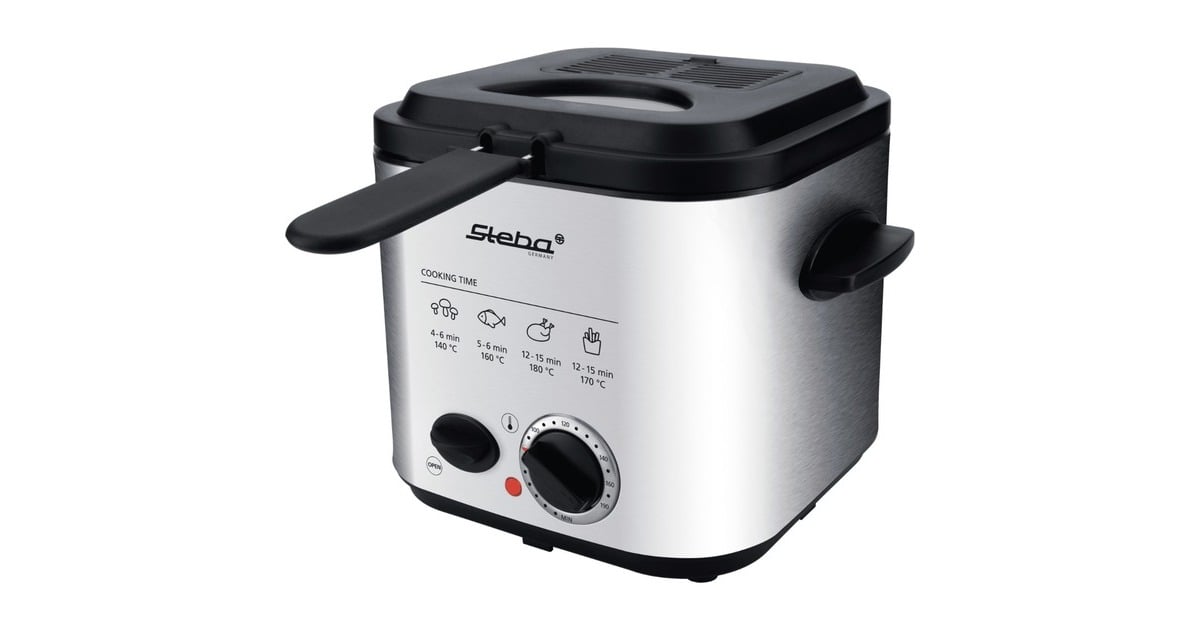 StebaDF95F - Minifriteuse/Fondue frituurpan  (Roestvrij staal/zwart, 1,25 Liter)