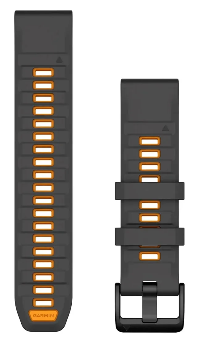 Garmin Quickfit Watch Bands Graphite/spark Orange Silicone
