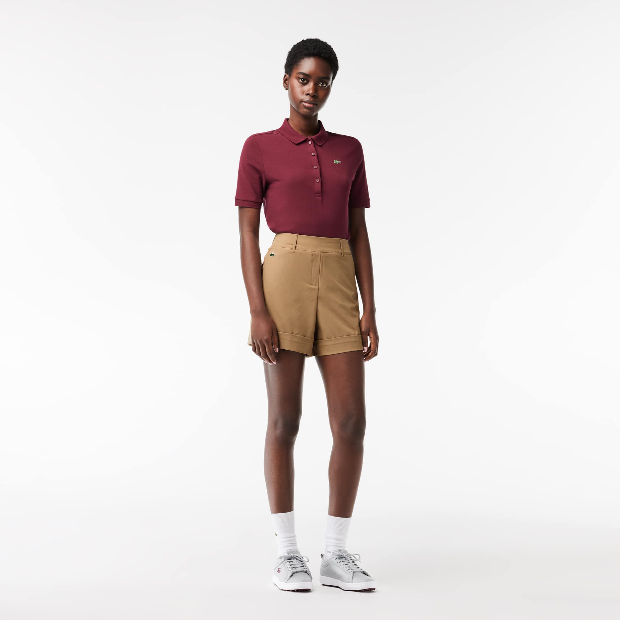 Bermuda femme Golf Lacoste SPORT en taffetas extensible Shorts - Beige - Lacoste - Femme