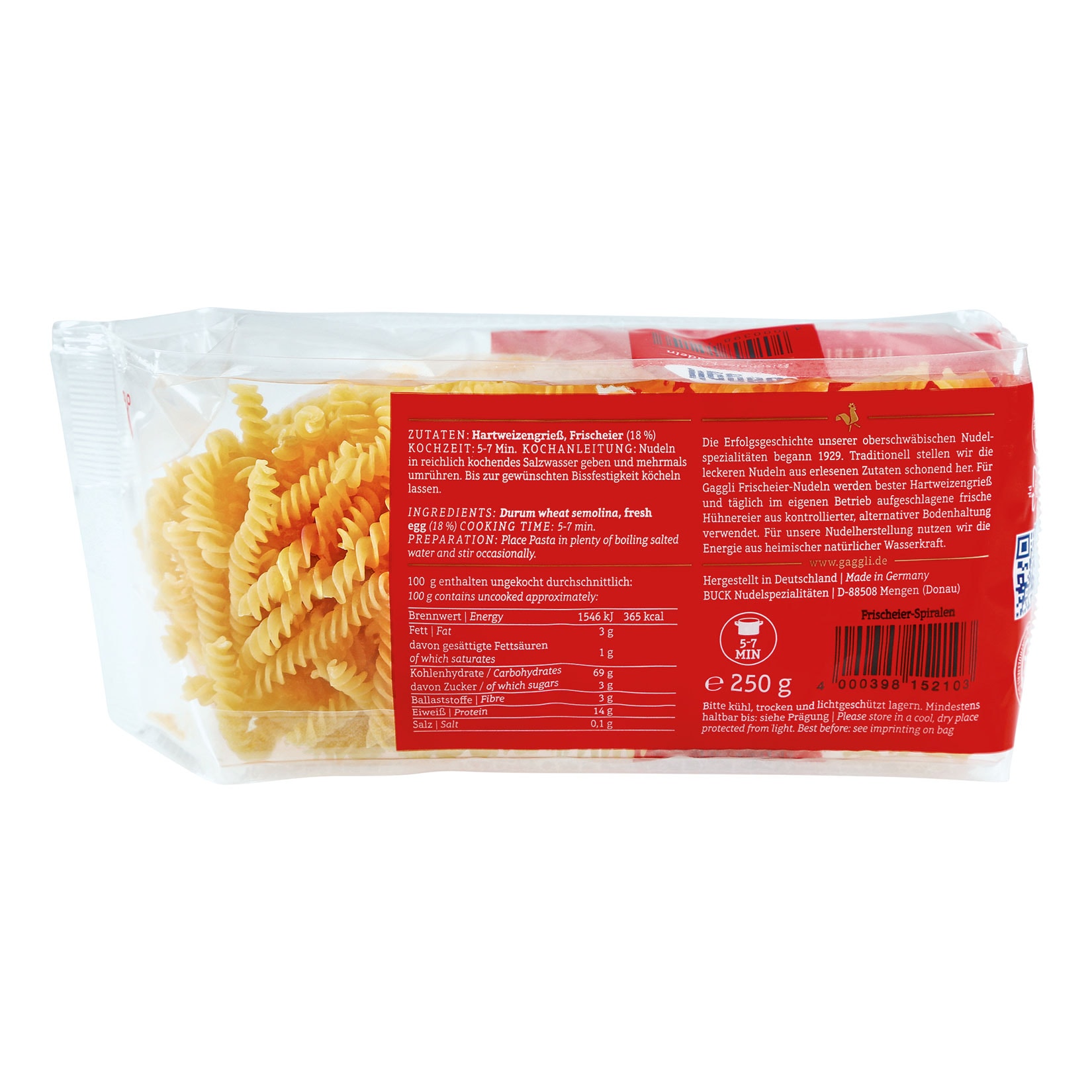 Gaggli Spiralen 250 g, 18er Pack