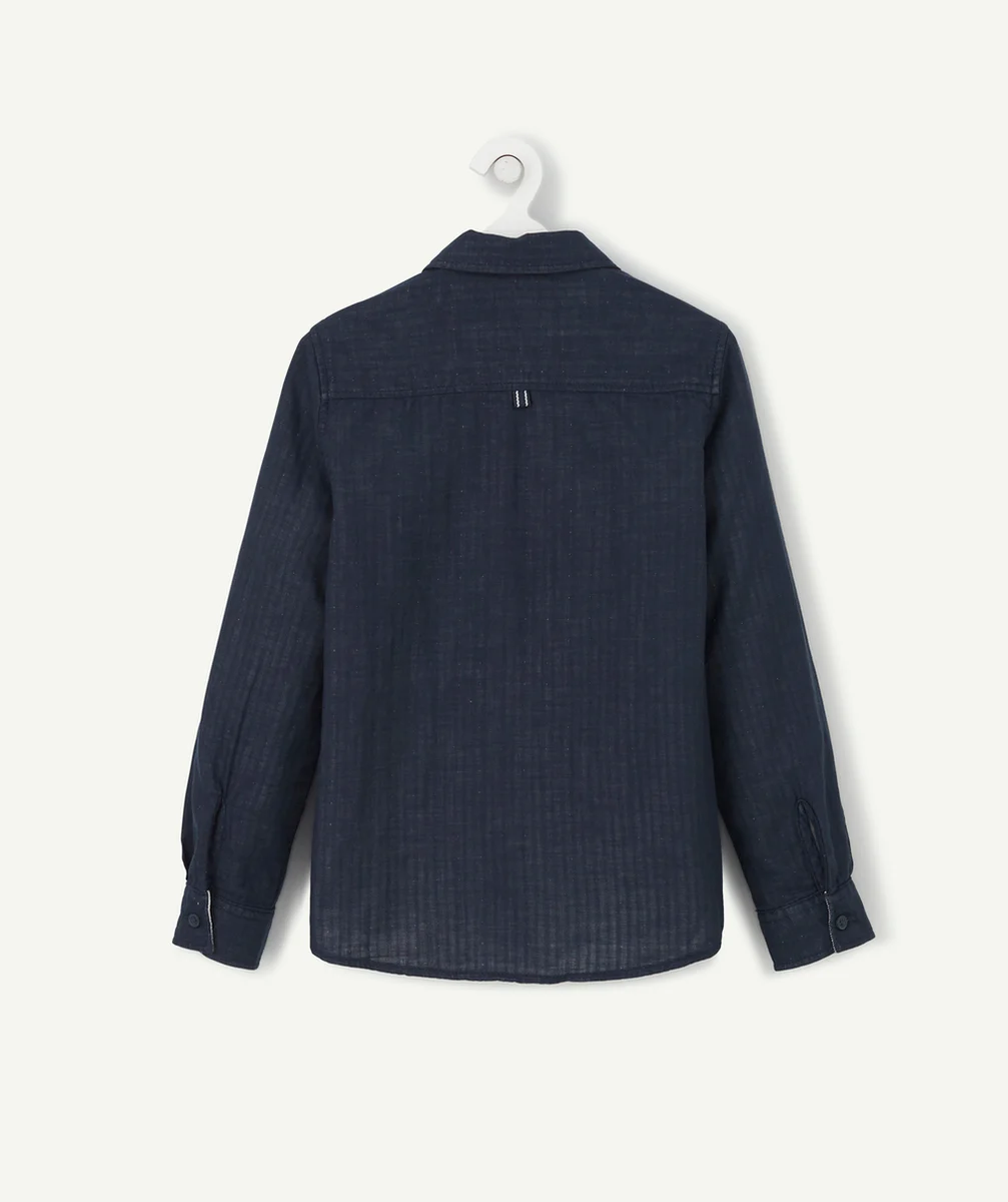 LA CHEMISE BLEU MARINE AVEC NOEUD PAPILLON