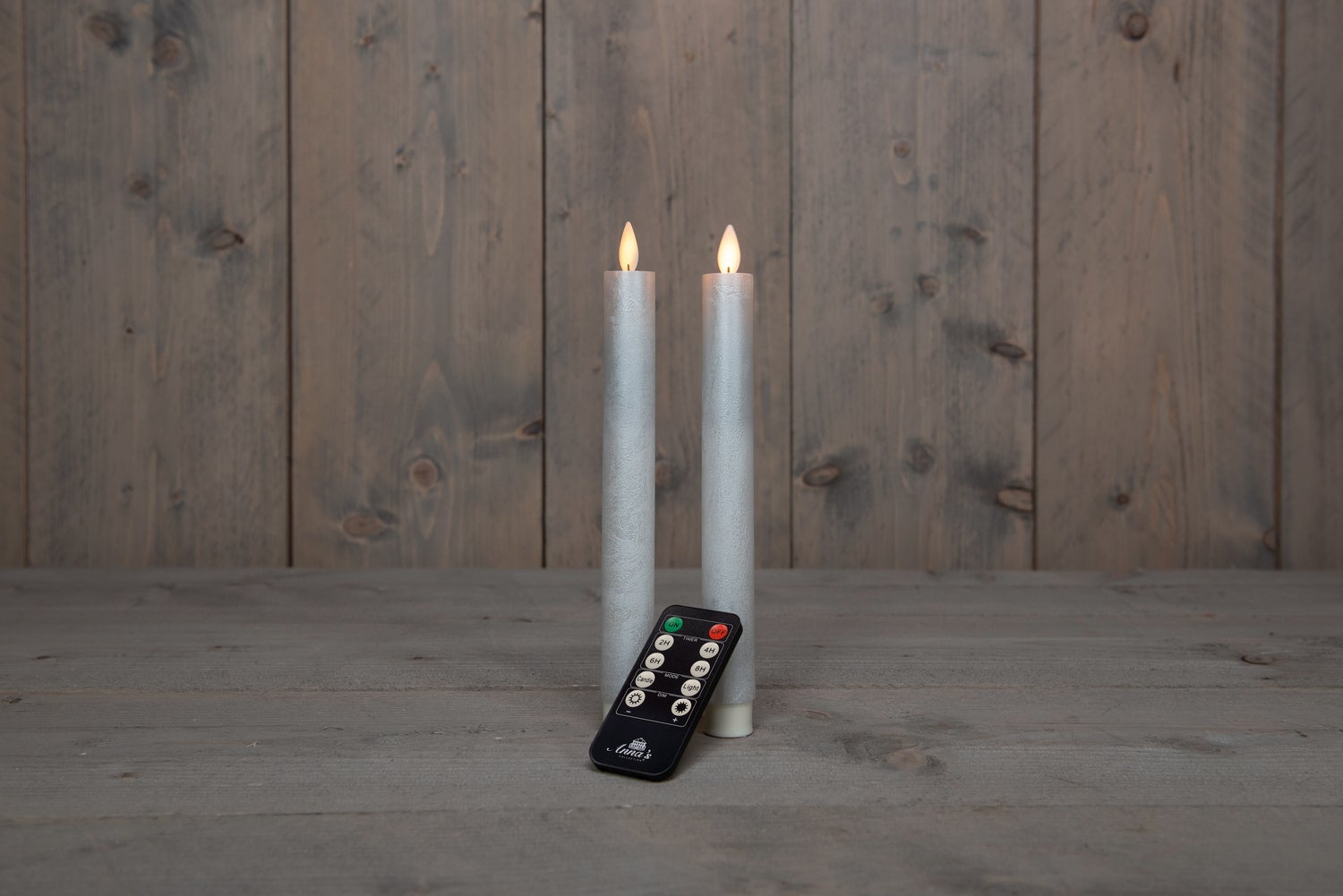 Anna's Collection LED dinerkaars parel met afstandsbediening D 2,5 H 23 cm 2 stuks