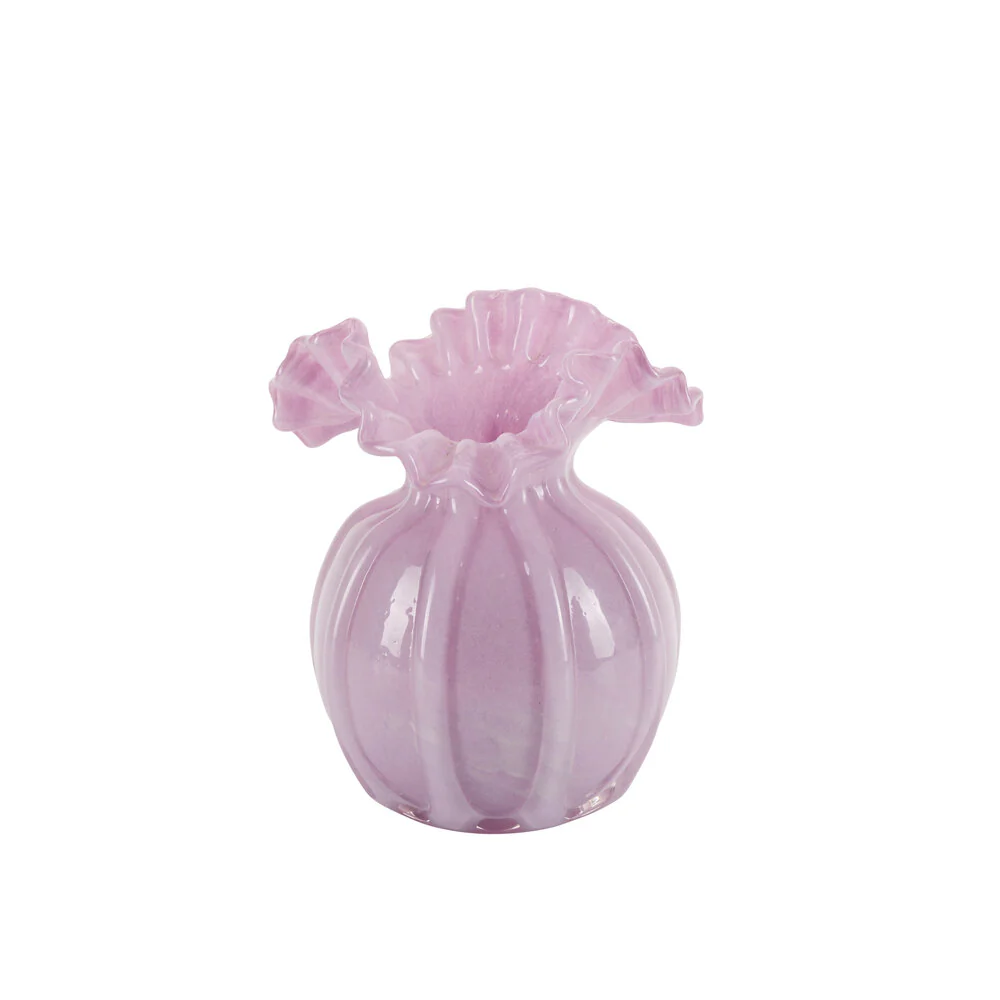 Bahne Interior  Vase med bølget kant, lilla - H17cm