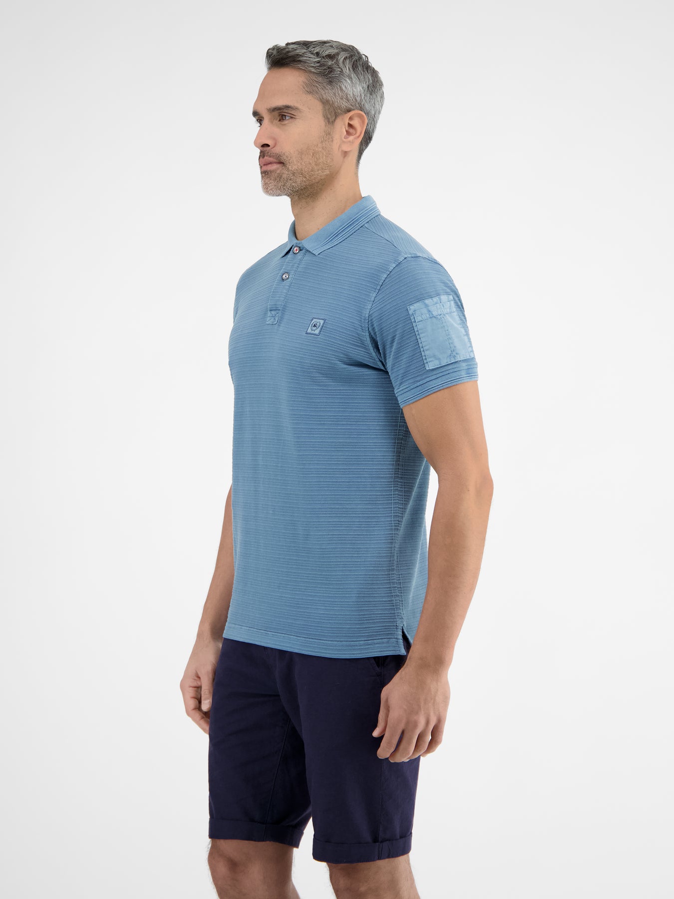 Tonal-gestreiftes Poloshirt für Herren