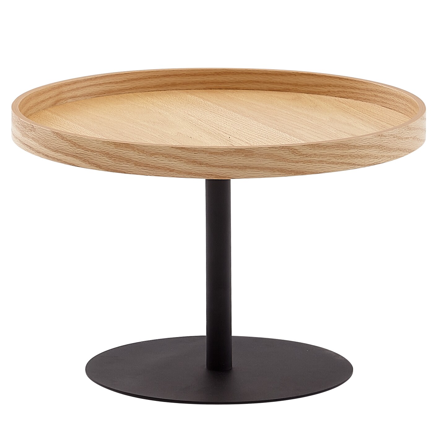 Couchtisch FineBuy Sofatisch 61x61x40 cm Wohnzimmertisch Holz Metall Tisch Rund