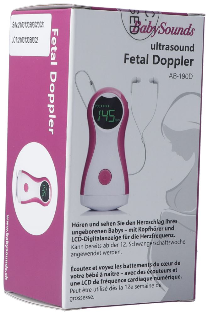 BABYSOUNDS Fetal Doppler mit LED-Digitalanzeige Herzschlag Baby mit Kopfhörer 1 Stk