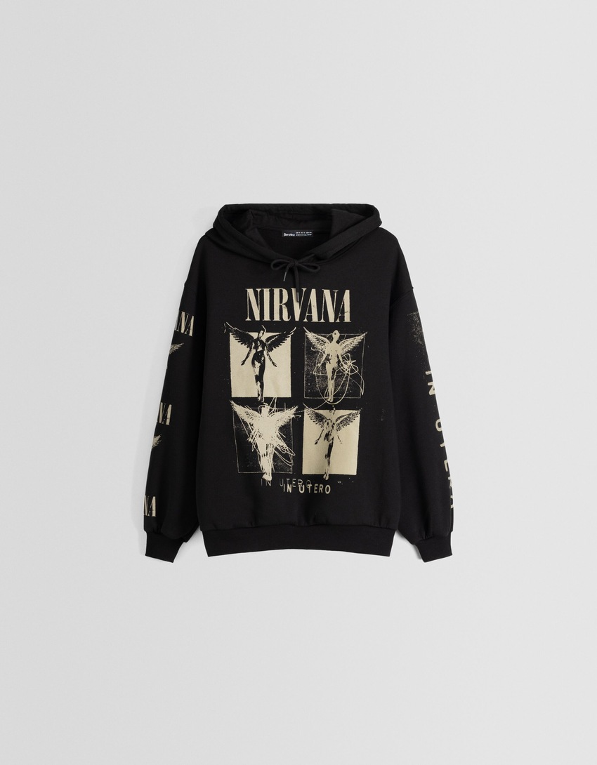 Moletom com capuz estampado do Nirvana