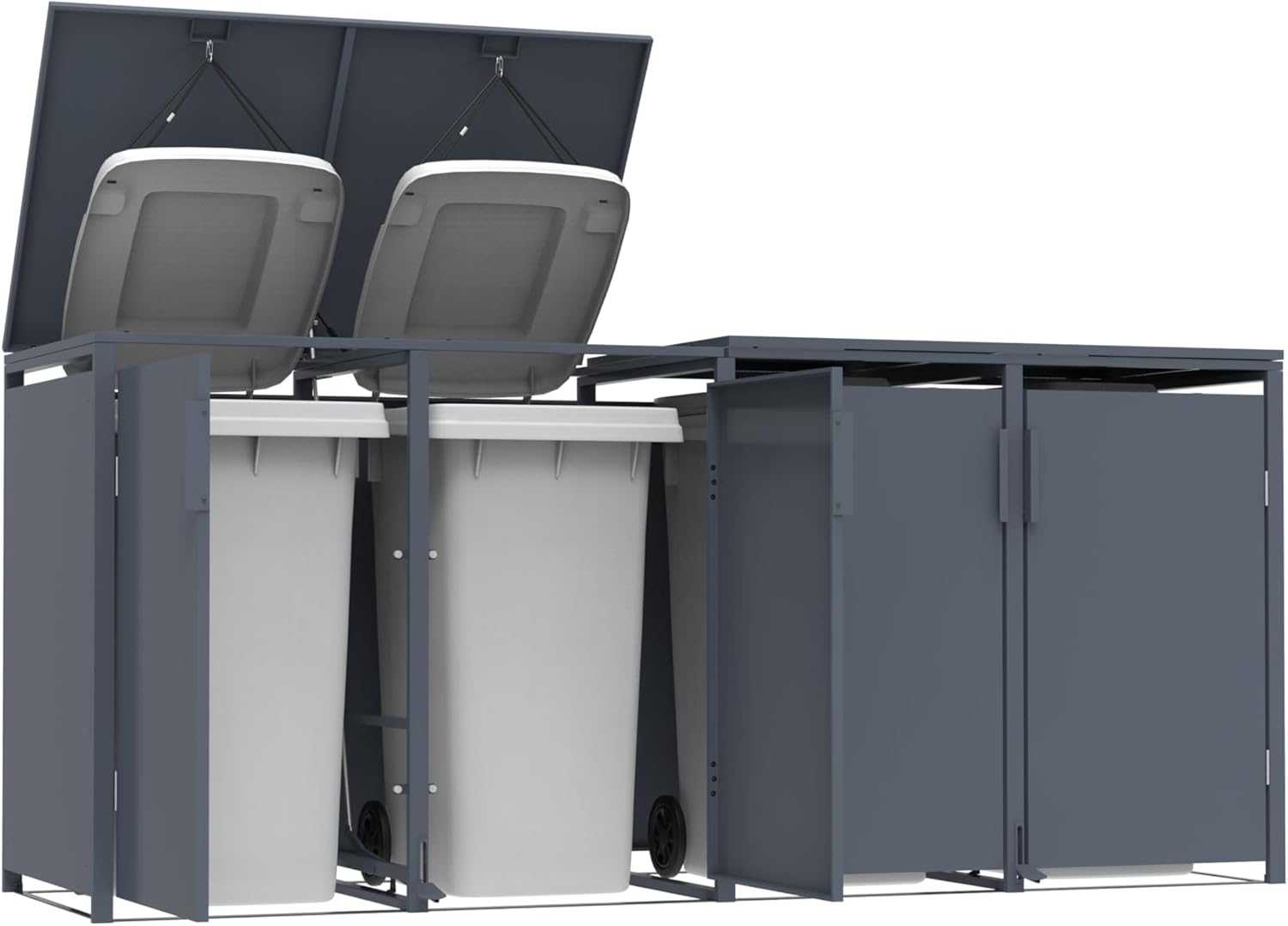 Mülltonnenbox Anthrazit für 4 Mülltonnen 120 und 240 Liter