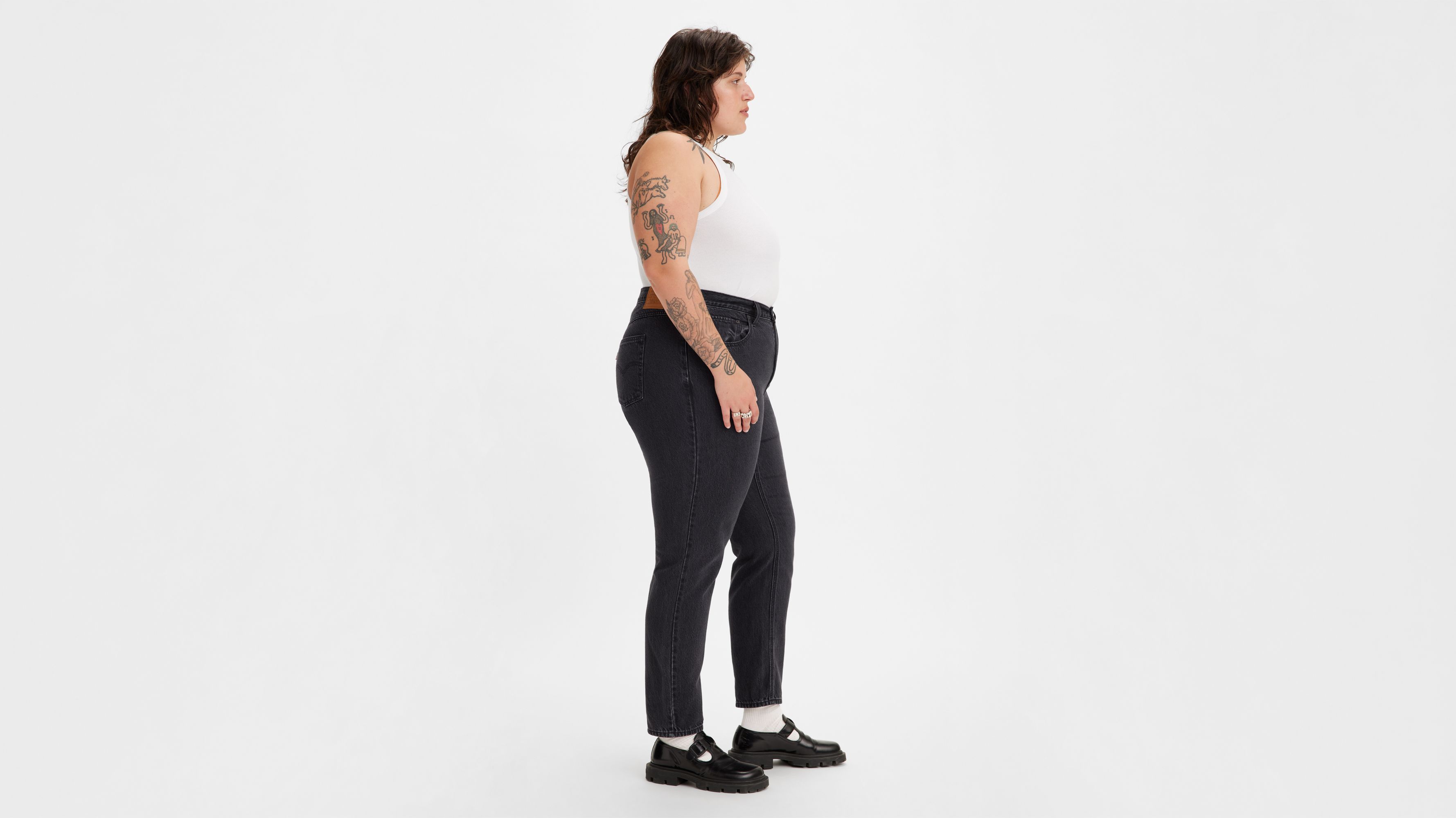 Jean Mom ’80 (Grandes tailles) - Black Destructed - Noir