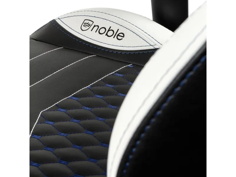 Noblechairs EPIC SK Gaming Edition - Spillestol - ergonomisk - armstøtter - T-formet - vippe - drejeled - polyuretan-læder - sort, hvid, blå