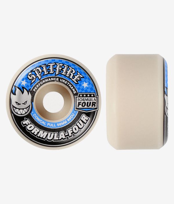Spitfire Formula Four Conical Full Rollen (white blue) 56mm 99A 4er Pack