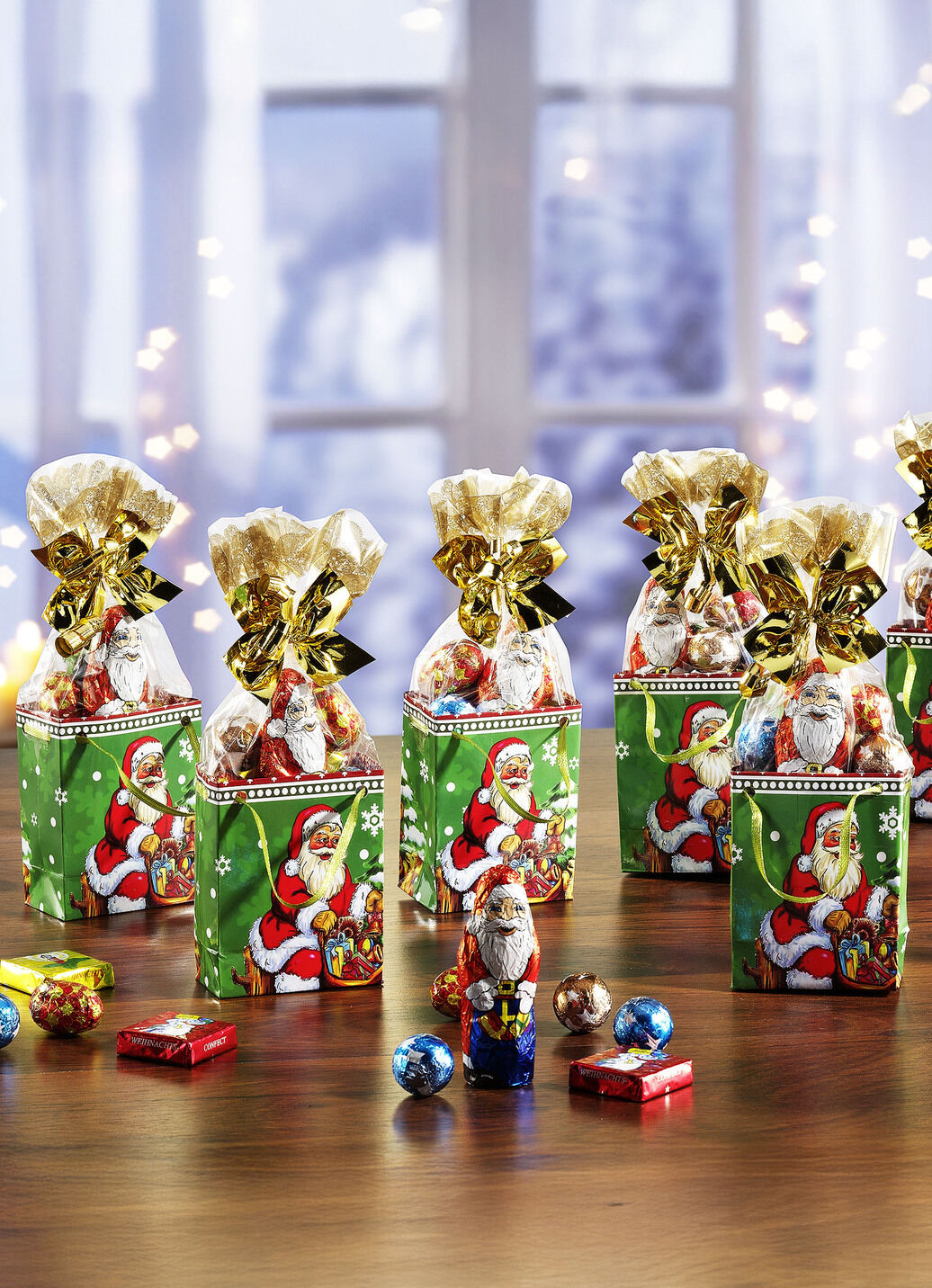 Weihnachtstütchen, 5er-Set, mit süsser Füllung