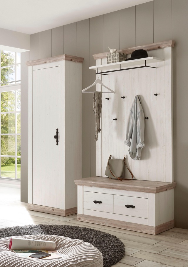 Home affaire Garderoben-Set »Florenz, moderne Garderobe, Komplettset im Landhausstil« 3 Stk. tlg.