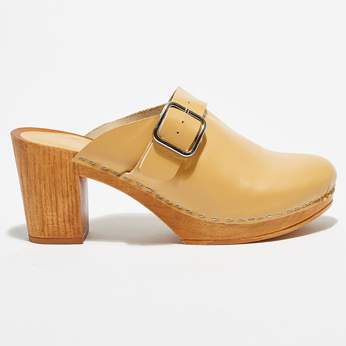 Apologie Studio Sabots en Cuir Olivia camel clair - Talon 8 cm