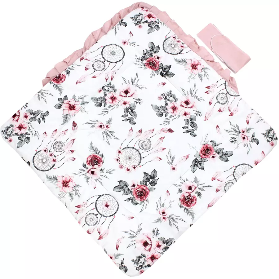 TupTam Unisex Baby Einschlagdecke mit Schleife rosaweiß