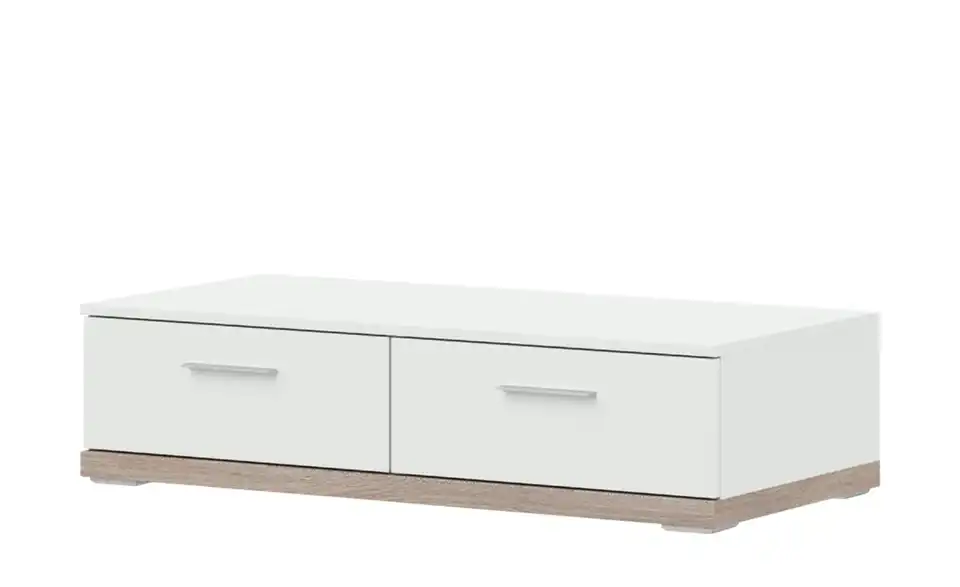Lowboard Toulon Weiß, Eiche sägerau (Nachbildung) 106 cm