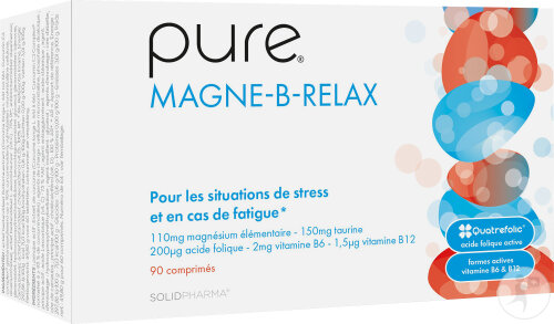 Pure Magne-B-Relax Complément Alimentaire En Cas De Stress Et Fatigue 90 Comprimés