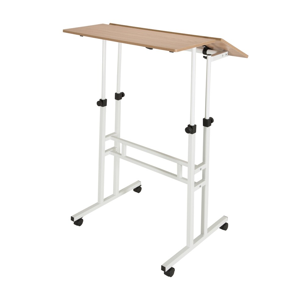 Stehschreibtisch WORKSTATION I Melaminharzbeschichtete Spanplatte, Gestell pulverbeschichteter Stahl hjh OFFICE