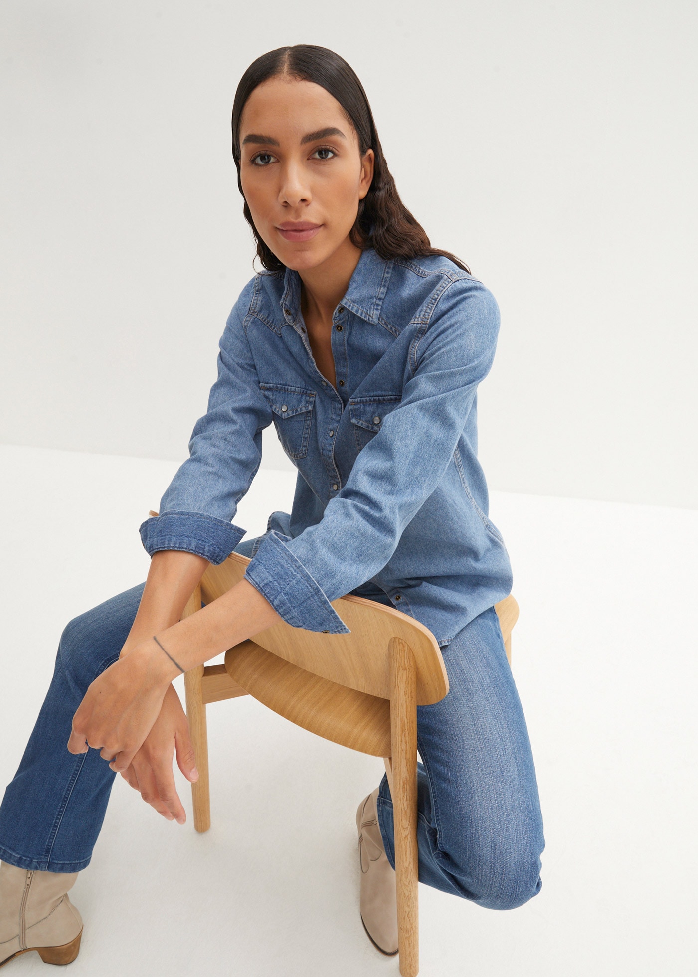 bonprix Jeanshemd
