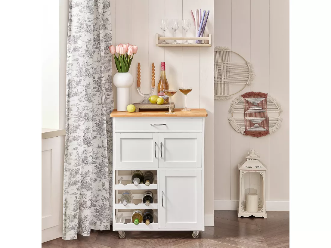 Desserte Chariot de Cuisine de Service Roulant, Meuble Armoire de Rangement cusine, FKW45-WN