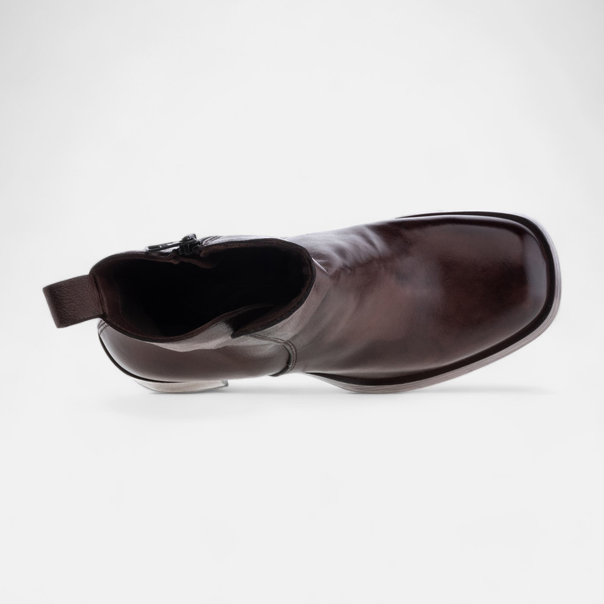 Bottines à talon Femme en cuir cognac