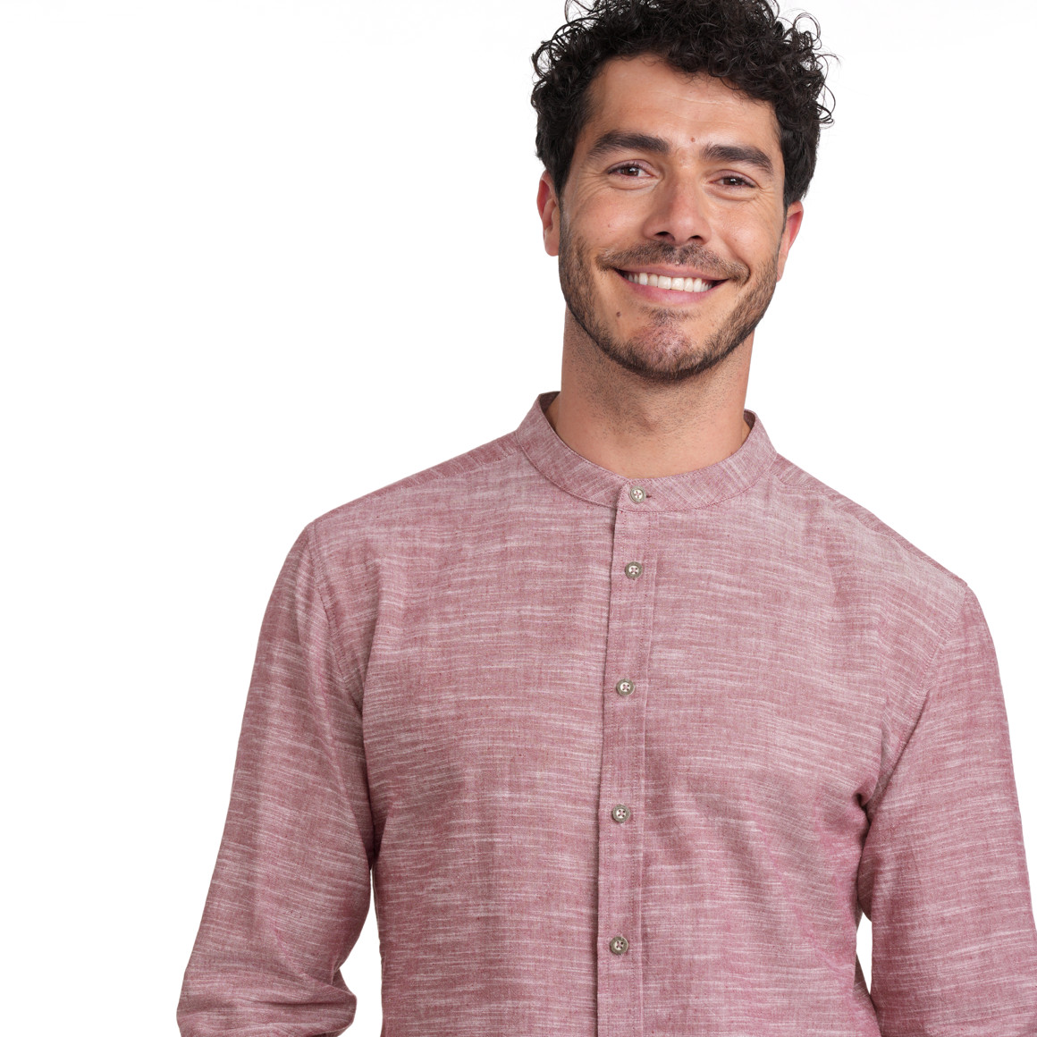 VanVaan Herren Hemd in Leinen-Optik hellrot