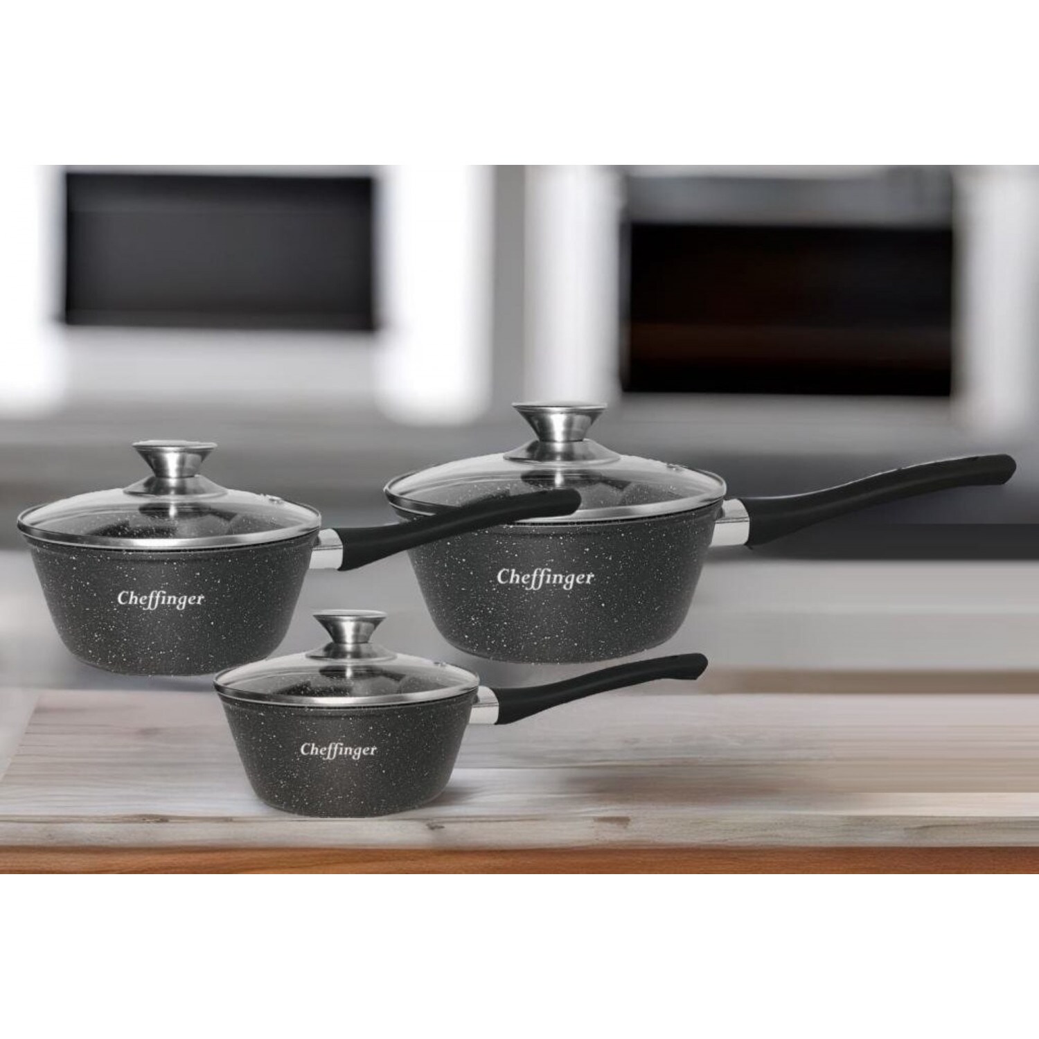 Stielkasserolle Set 6 tlg Ø16-18-20cm Saucenpfanne Pfanne