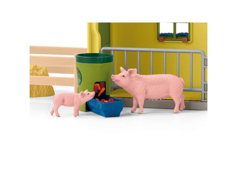 Schleich Spielfigurenset Farm World Stall mit Tieren und Zu Bauernhof-Spielset