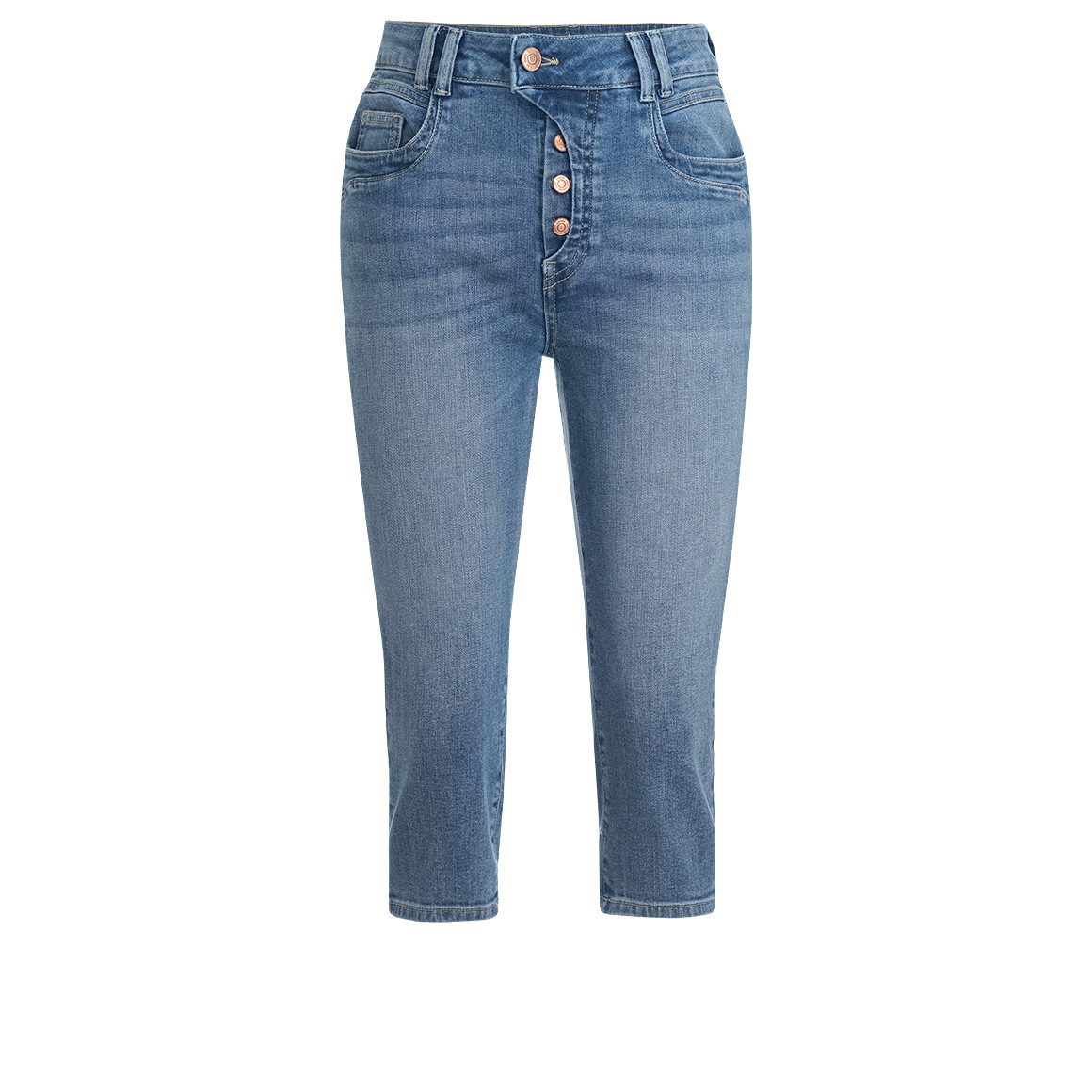 Gina Damen Capri-Jeans in Denim-Optik hellblau