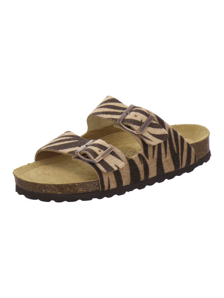 Pantoletten Damen Zweischnaller zebra