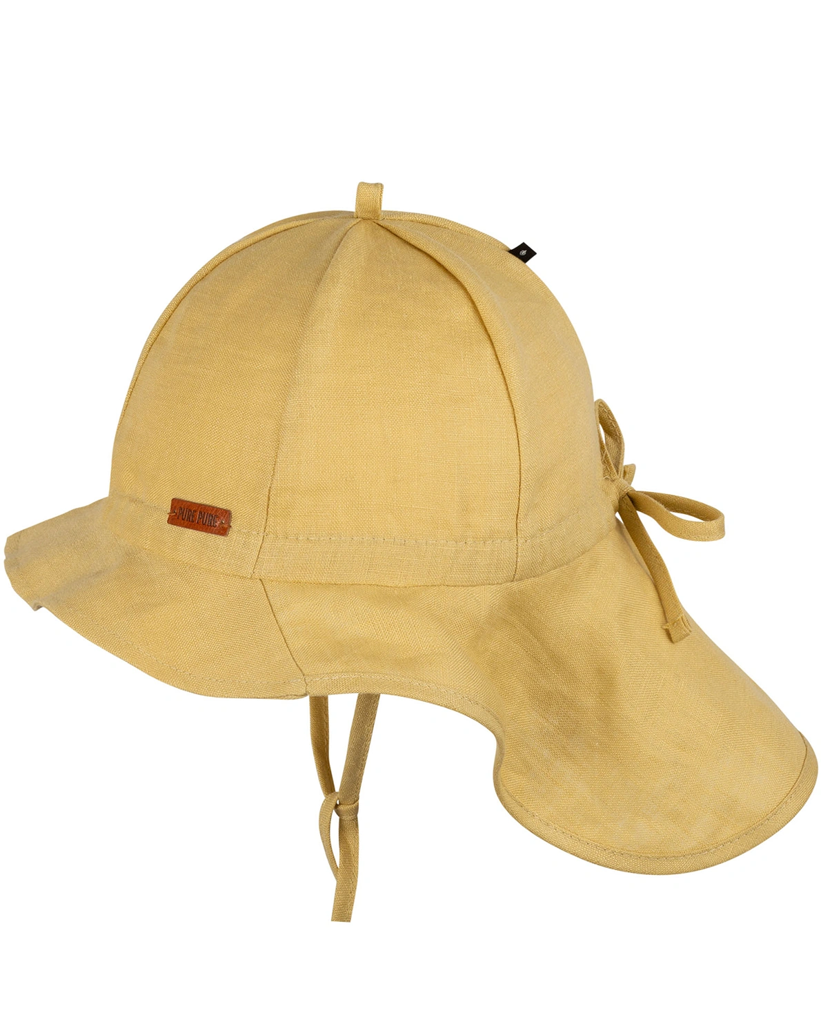 Leinen-Sommerhut UNI mit Nackenschutz in banana cream