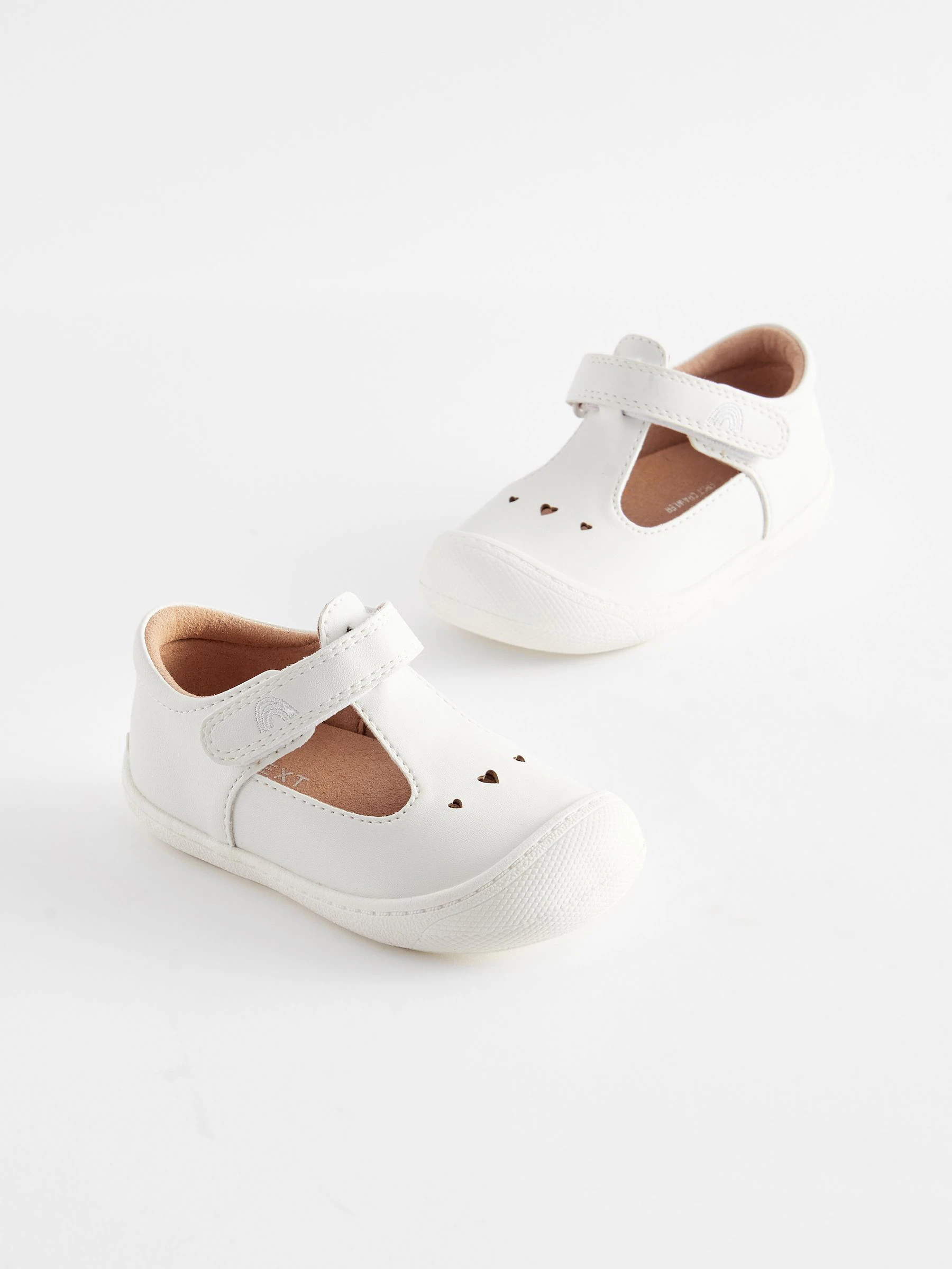 Wit - Babyslofjes met T-bandje