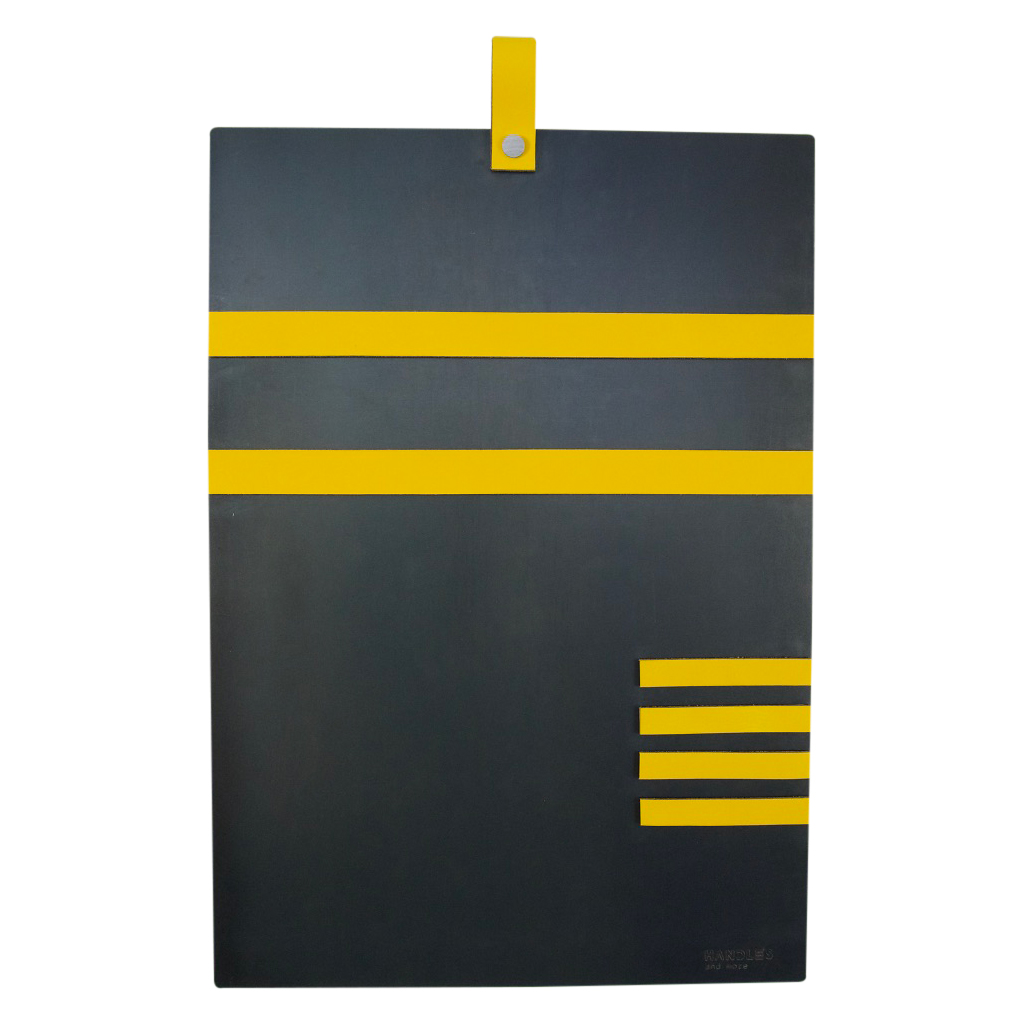 Magneetbord met magneetstrips Leer: Geel (inclusief 6 leren magneetstrips)
