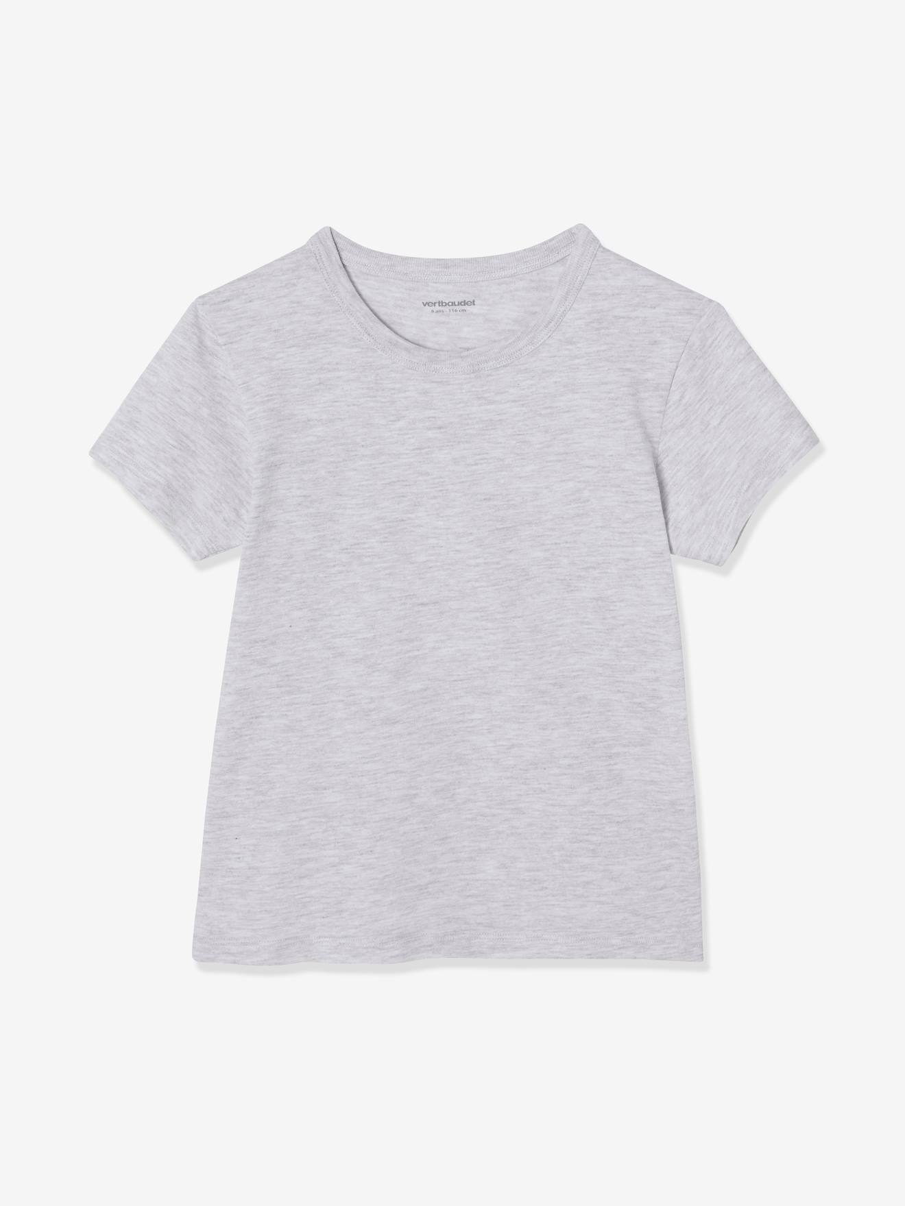 Pacote com 3 camisetas lisas de manga curta azul-claro para meninos