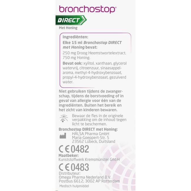 Bronchostop Direct Hoestdrank met Honing 120 ML
