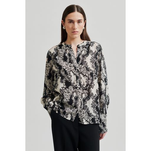 Second Female Blume Skjorte, Black, M