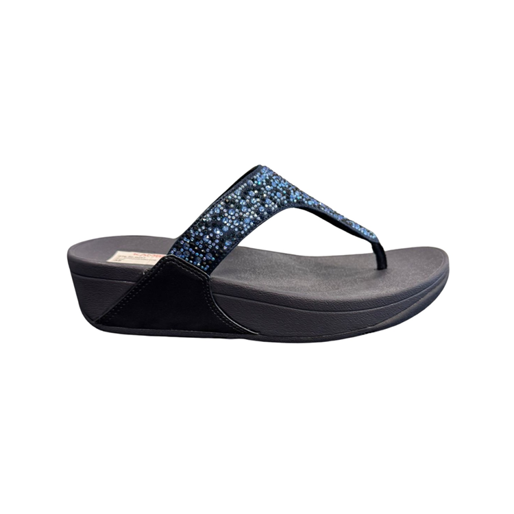 FitFlop Lulu Crystal Mix Toe-Post Midnight Navy JE3/399
