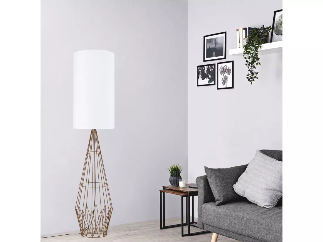Lampadaire colonne métal marron 165 cm.