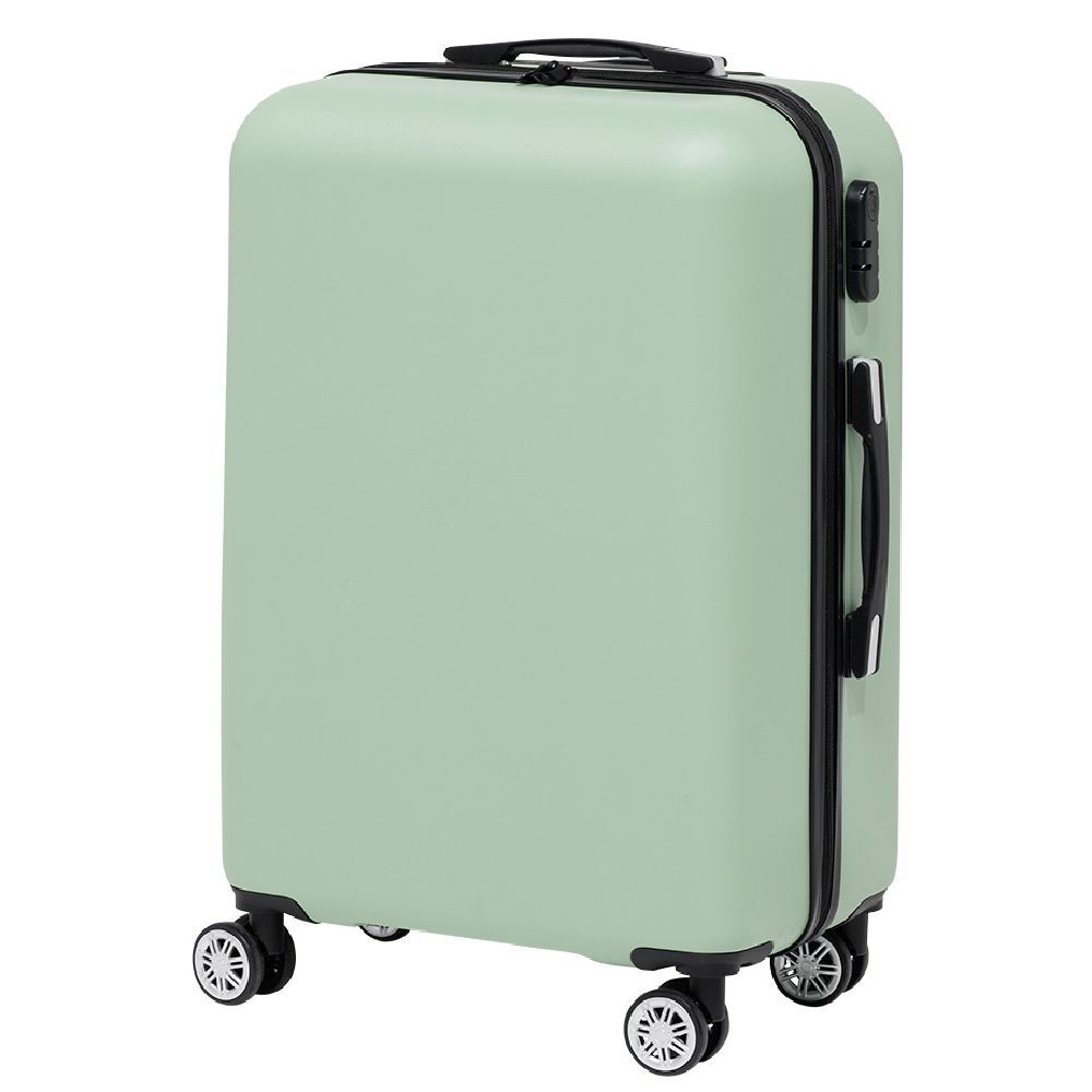 Valise rigide trolley cadenas intégré plastique ABS vert 45x26,5xH65cm