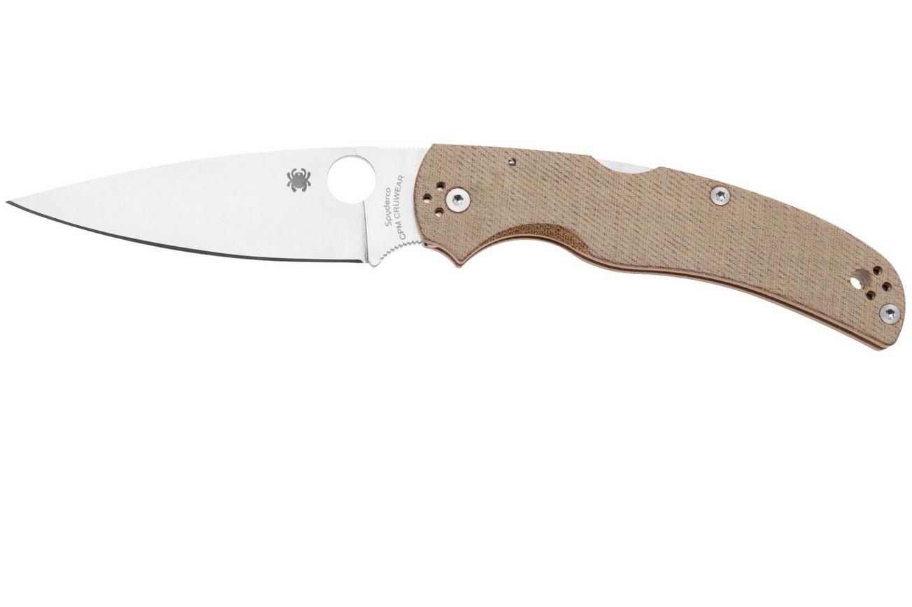 Spyderco Native Chief CPM Cru-Wear C244MPCW Brown Canvas Micarta zakmes