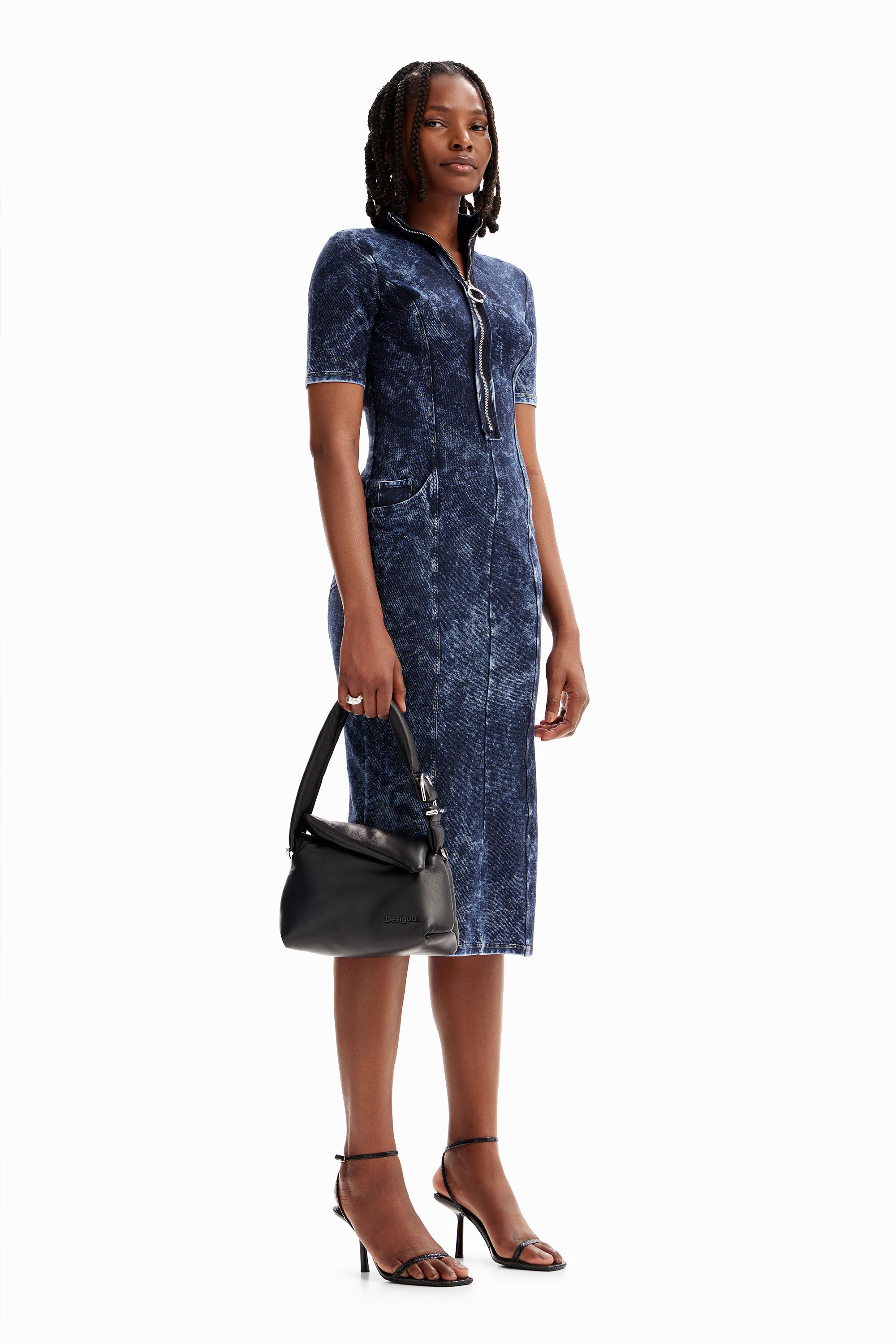 Robe midi zippée