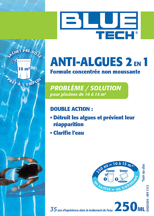 Anti algues unidose 10-15 m3, 250ml